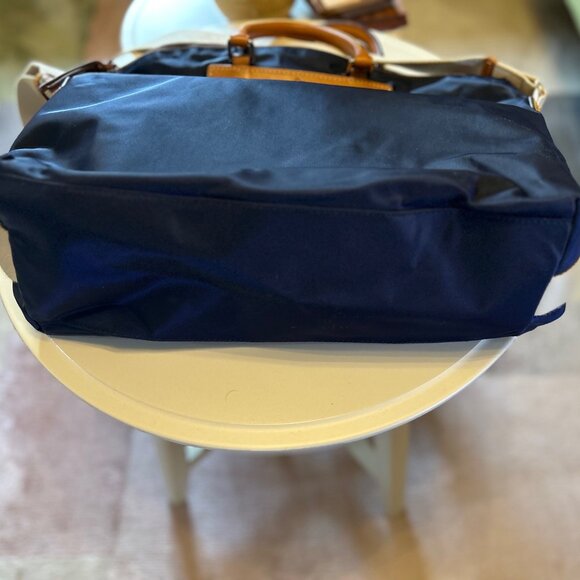 Dooney & Bourke Florentine Vachetta Nylon leather Trim Handbag Satchel Navy - Picture 9 of 15